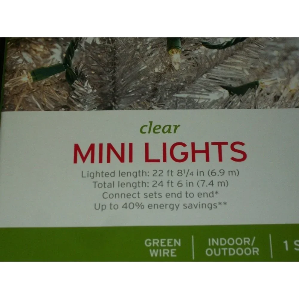 100 Clear Mini Christmas Lights Green Wire Wedding Indoor Outdoor Party Steady